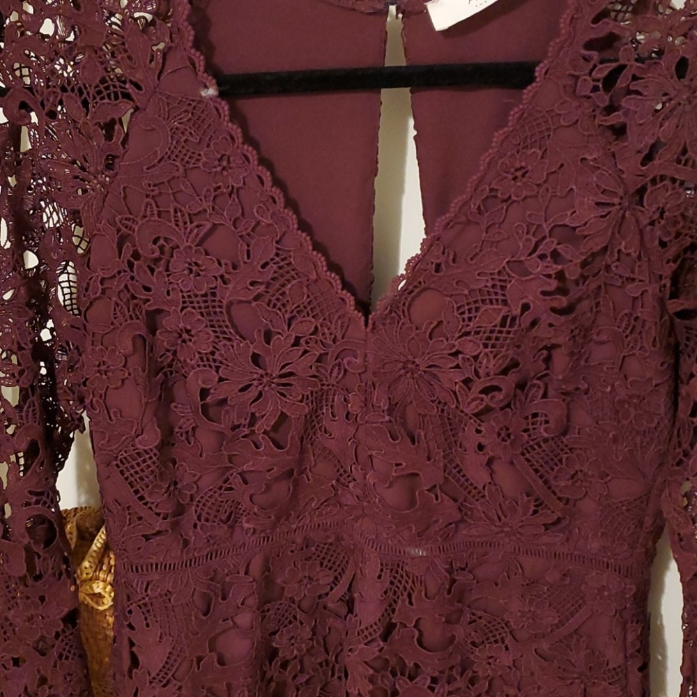 Maroon Lace Dress